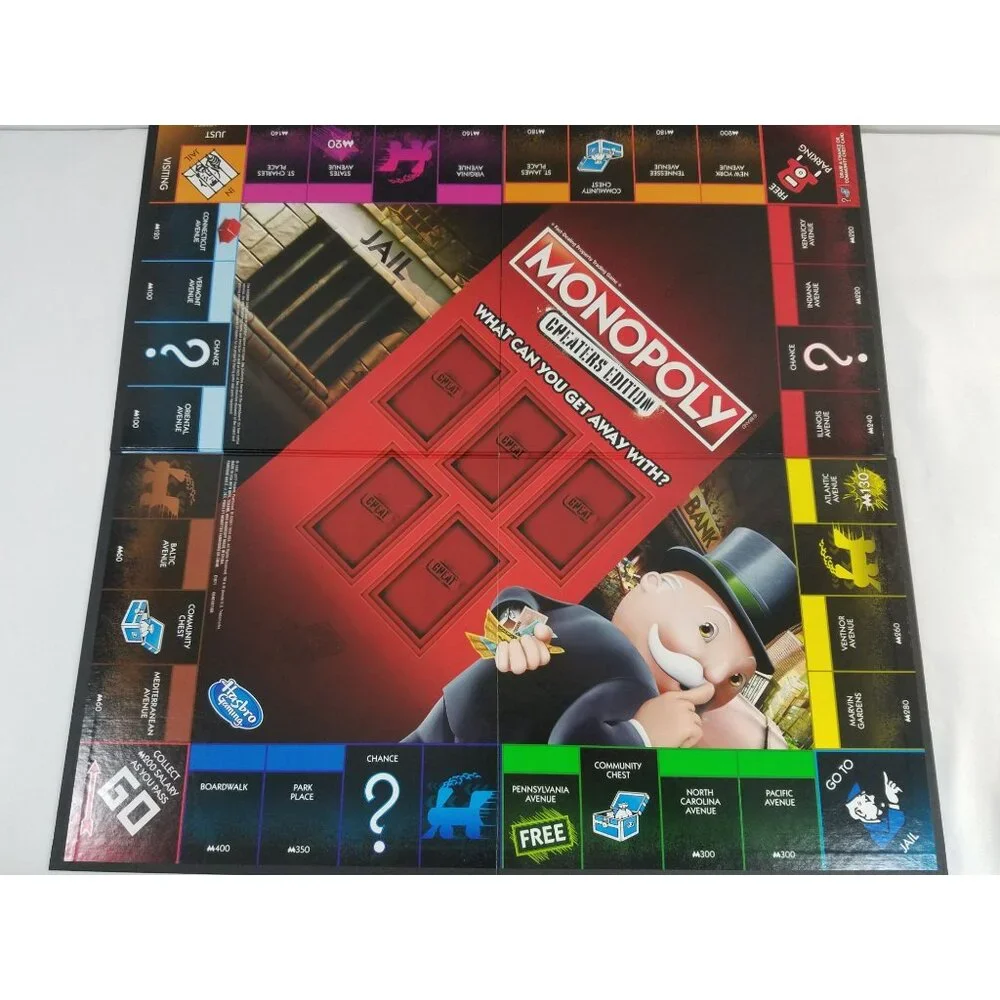Hasbro Monopoly Game Cheaters Edition Board Game Complete Open Box